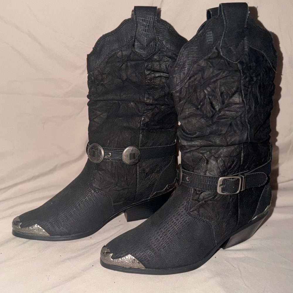 AJ Valenci Black Western Women’s Ankle Boots‎